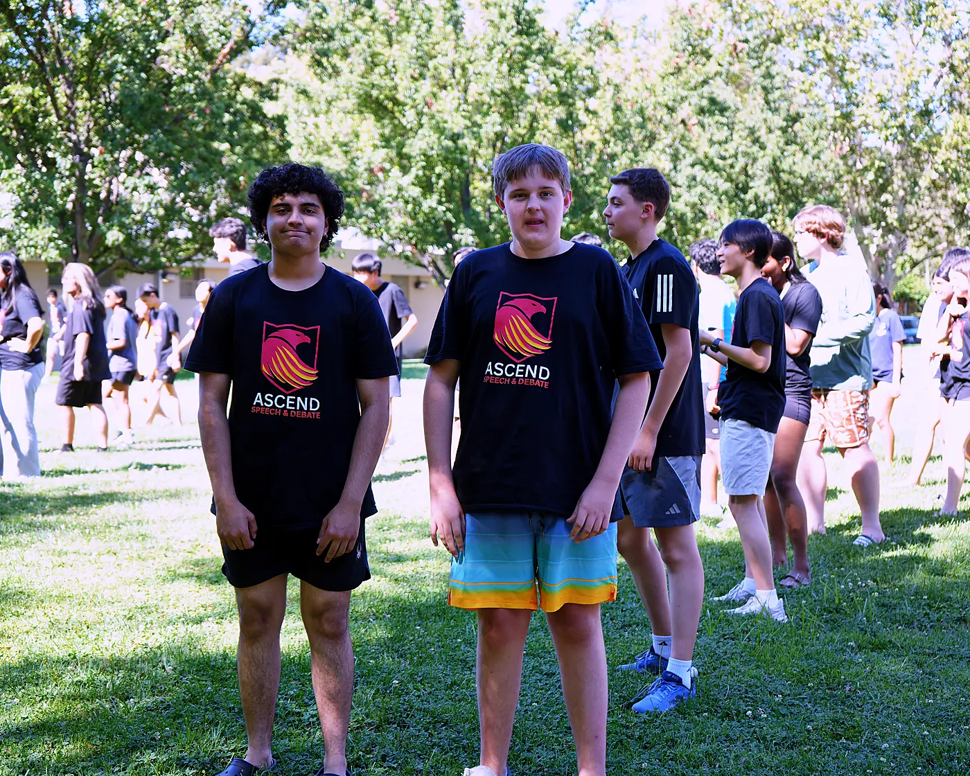Ascend students together on the lawn during a camp-wide activity